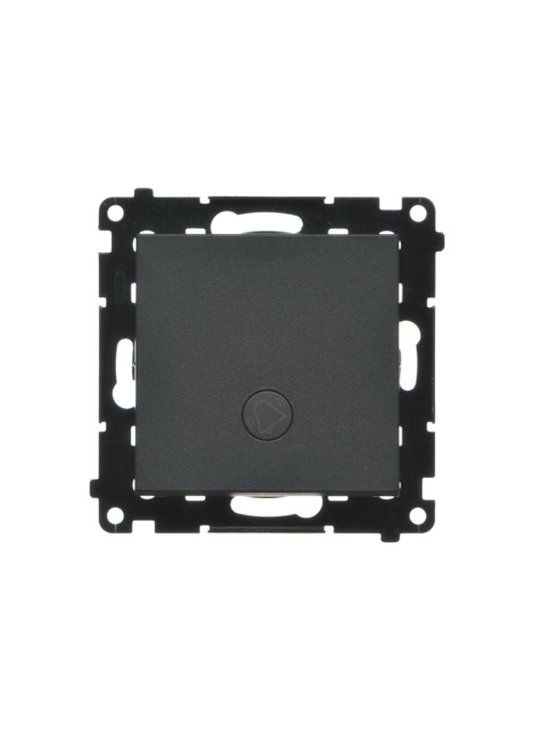 Simon 55 Przycisk zwierny /dzwonek/ z podświetleniem LED szybkozłączka Czarny mat