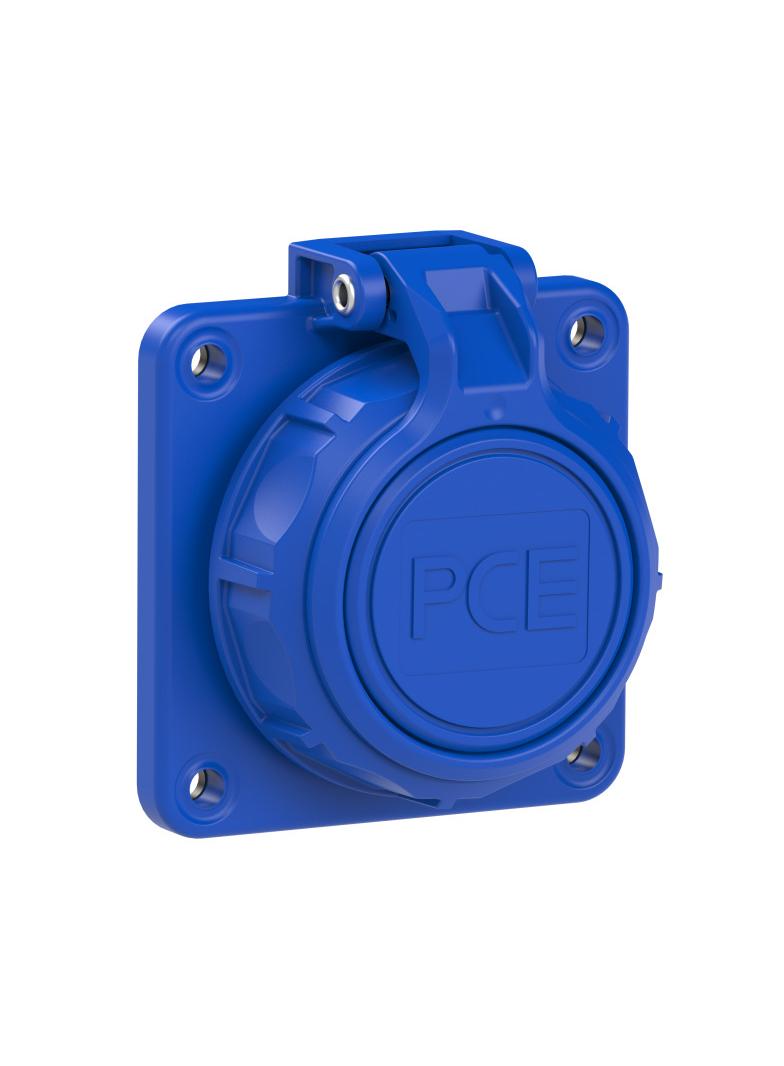 GNIAZDO TABLICOWE NAUTILUS Z BOLCEM UZIEMNIENIA Z POKRYWĄ NA ZAWIASACH 16A 2P+Z 230V 50/60Hz IP66/68