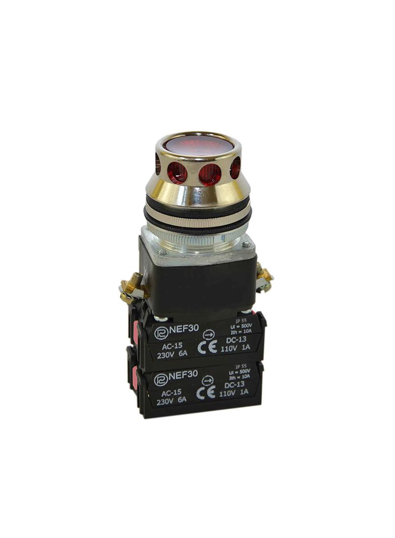 Przycisk NEF30-KL4Y/24V czerwony W0-NEF30-KL 4Y C PROMET