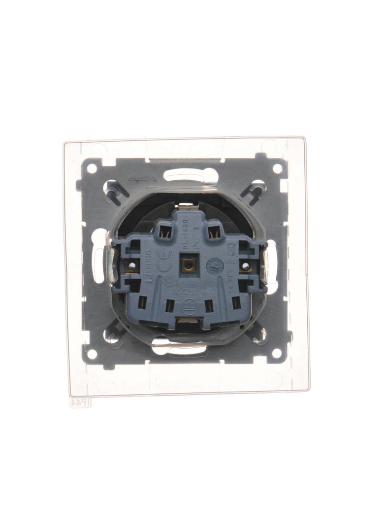Simon 54 Gniazdo Schuko IP44 z przesłonami z uszczelką ramki 16A z. śrub. klapka transp. antracyt