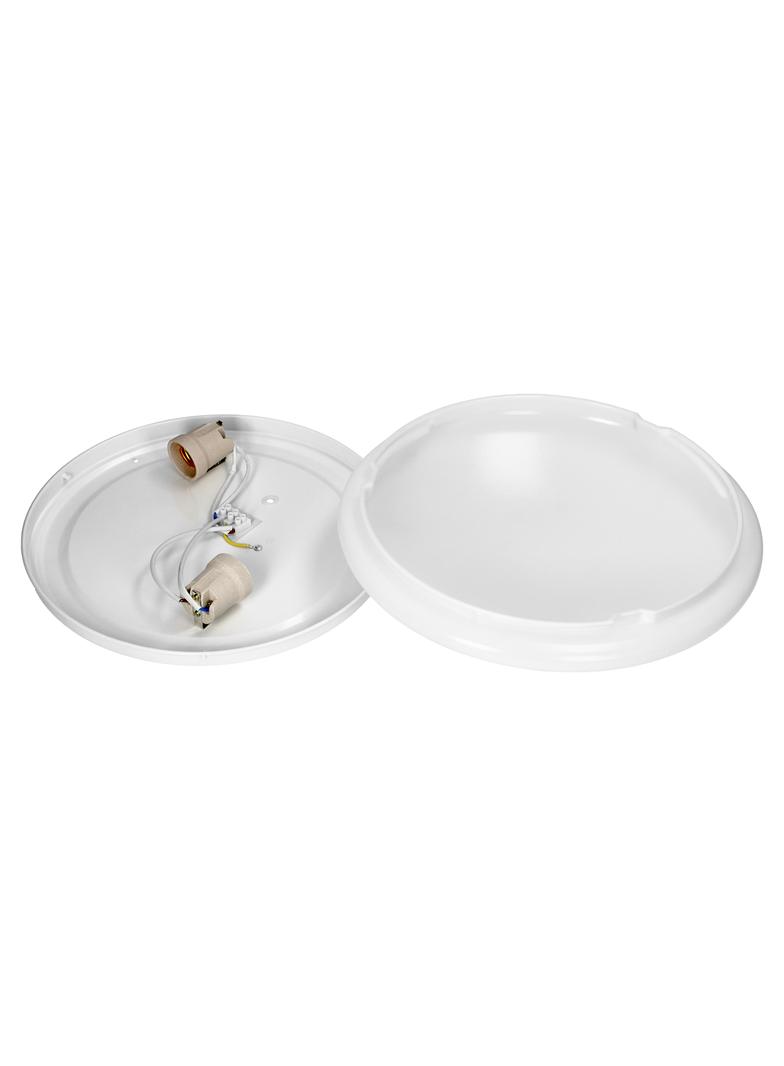 NABU plafon 2xE27 2x60W klosz matowy - poliwęglan IP20 biały