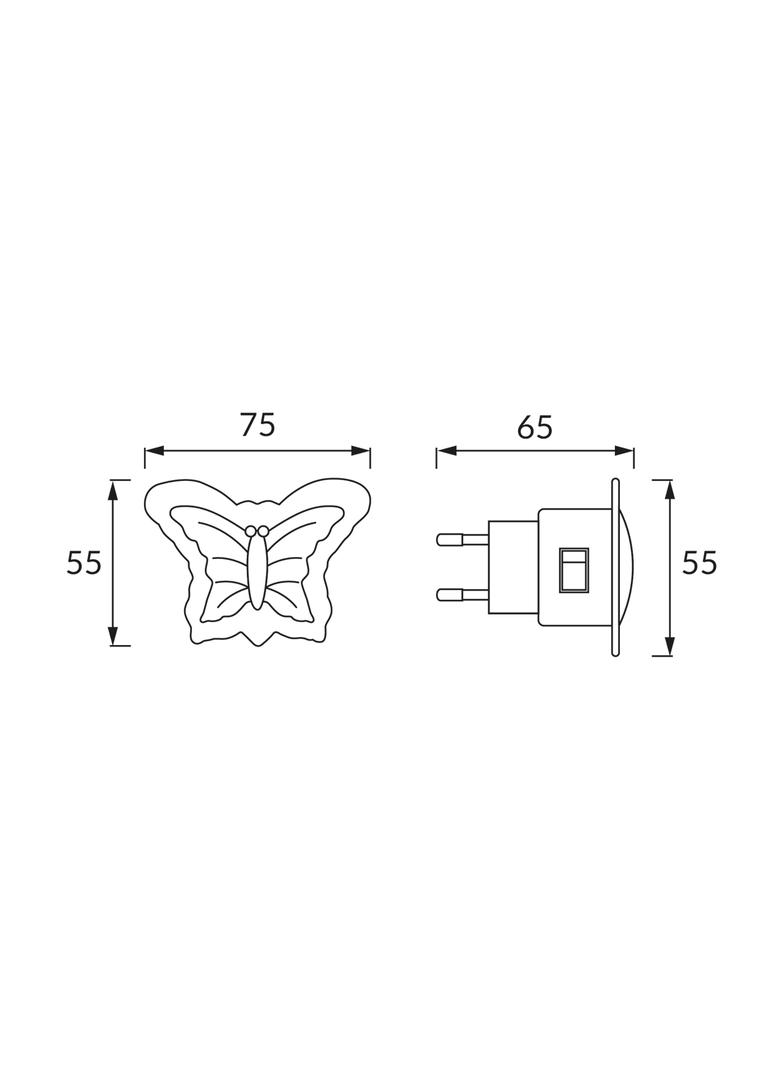 Lampka wtykowa LED DUFFY HL994L MOTYL