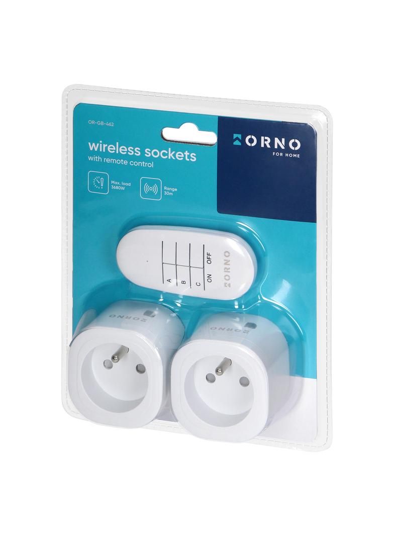 Zestaw bezprzewodowych mini gniazd sterowanych pilotem 2+1 OR-GB-462 ORNO