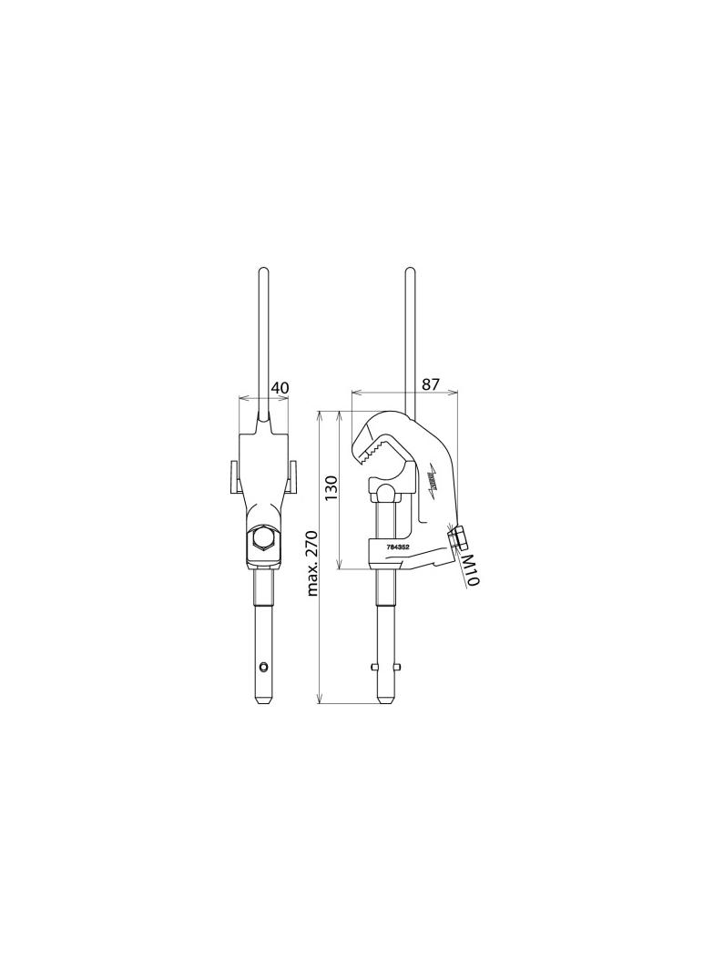 Zacisk na przewody z prętem testowym