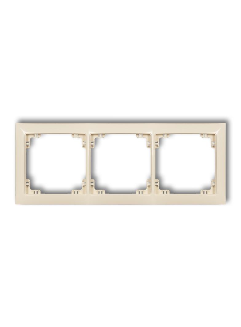 DECO Ramka uniwersalna potrójna z tworzywa DECO Soft beżowa