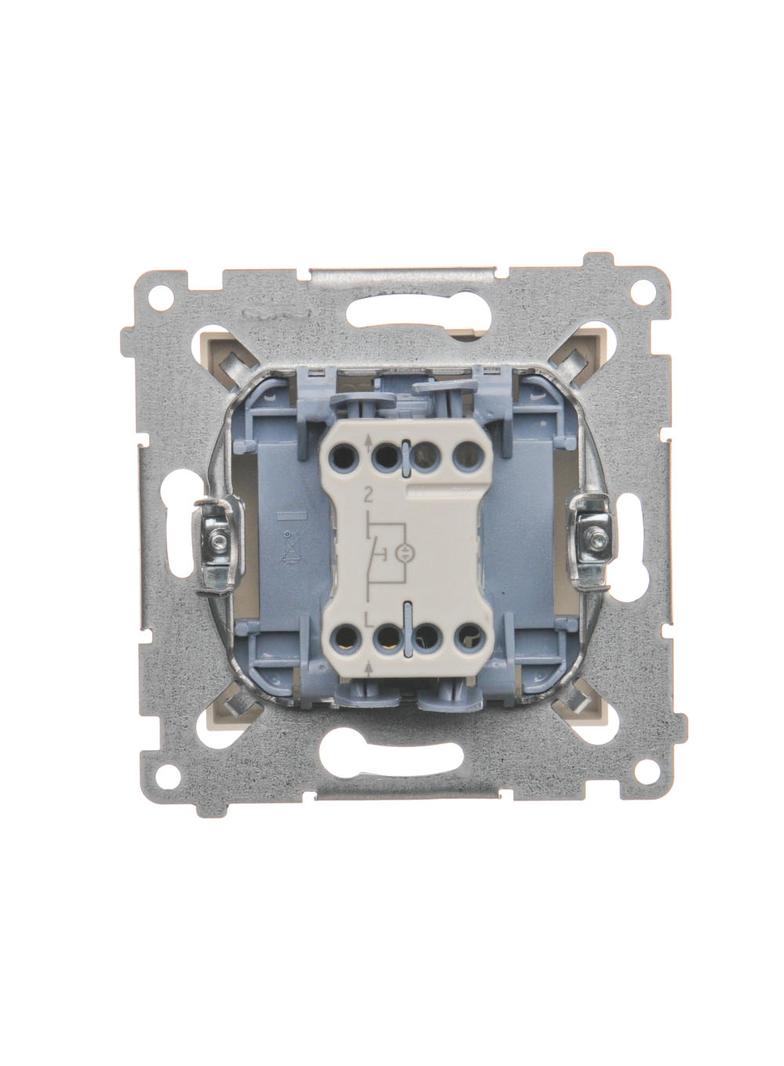 Simon 54 Przycisk „światło” z podświetleniem LED 10A 250V szybkozłączka kremowy DS1L.01/41 KONTAKT