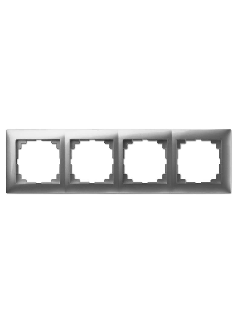 Ramka SENTIA 4x srebro połysk  IP 20