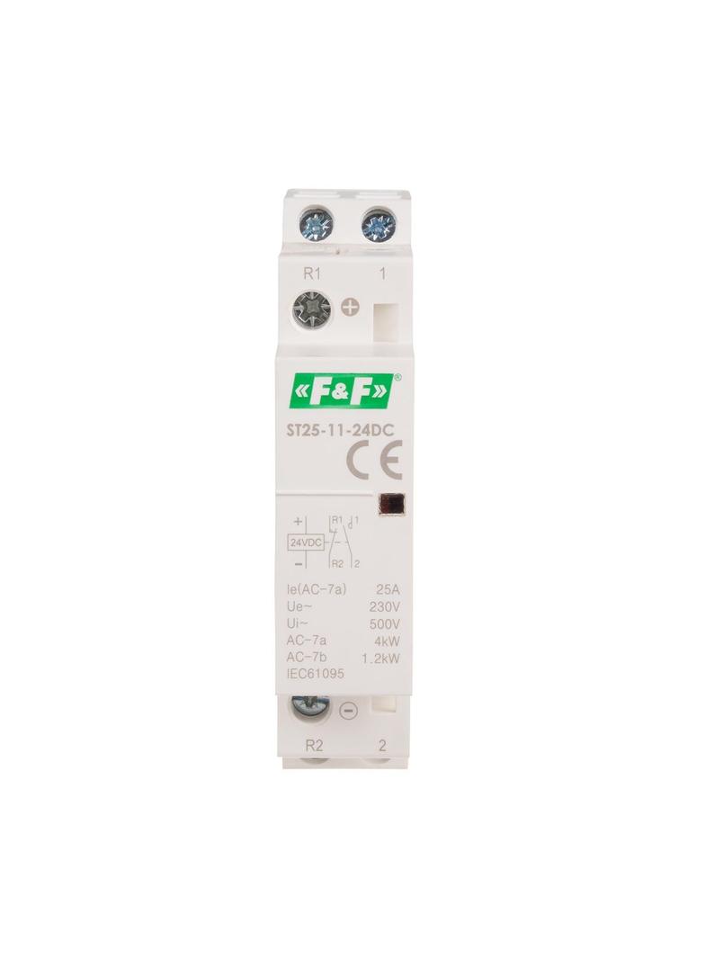 Stycznik modułowy montaż na szynie styki 1×Z+1×R 25A 24V DC ST25-11-24DC F&F