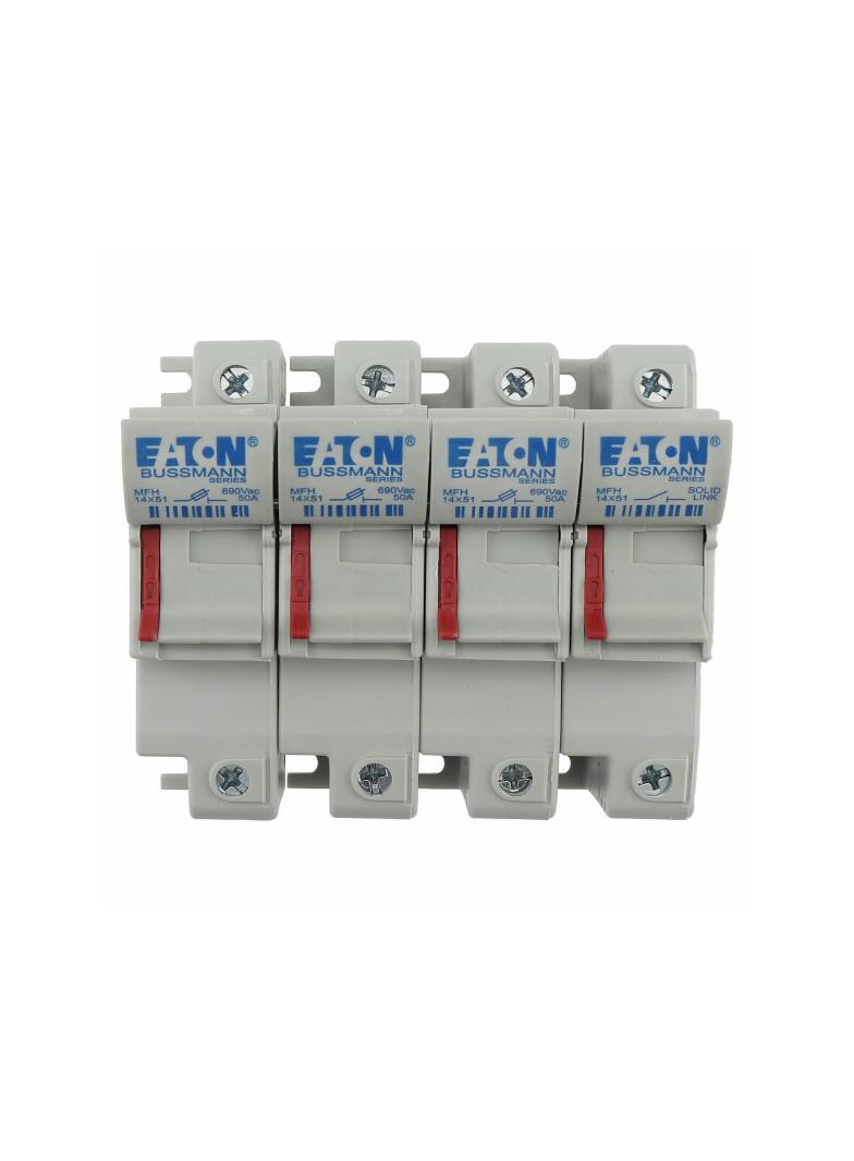 3 Pole 14x51 MFH and Neutral Podstawa wkładki cylindrycznej 14x51 3p+1N 50A 690VAC CH143DNU EATON