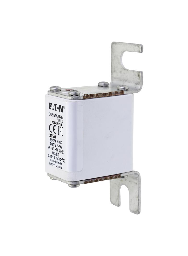 315A 690V aR 00/80 SQ. BODY IND. FUSE Wkładka szybka 315A AC 690V DIN 00 30x51x100 mm aR, 170M2619 E