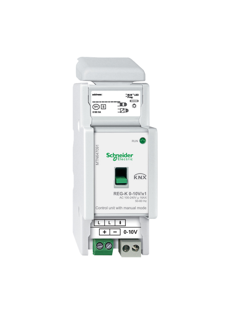 KNX sterownik 0-10 V REG-K 1-kr. 16 A jasnoszary z uruchomieniem ręcznym