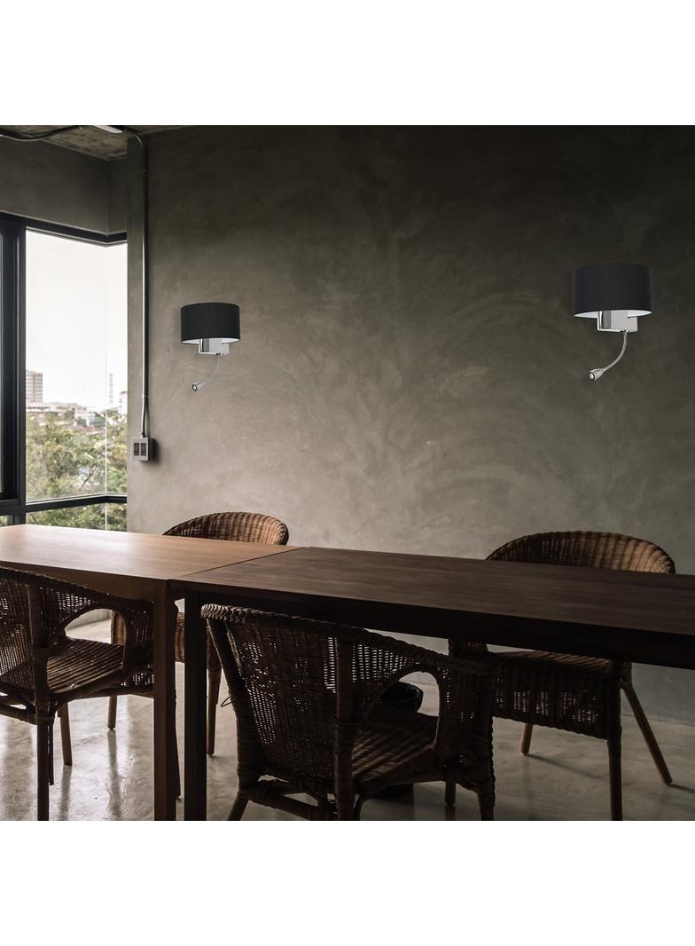 Milagro kinkiet Casino E27 + LED 1W 4000K czarny/chrom ML6378