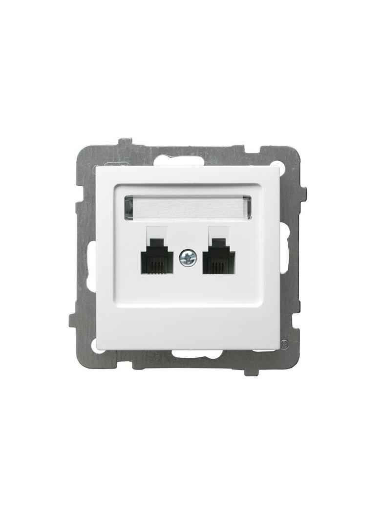 AS ANTYBAKTERYJNY Gniazdo telefoniczne podwójne niezależne produkt zawiera szkło fosforanowo-srebrow