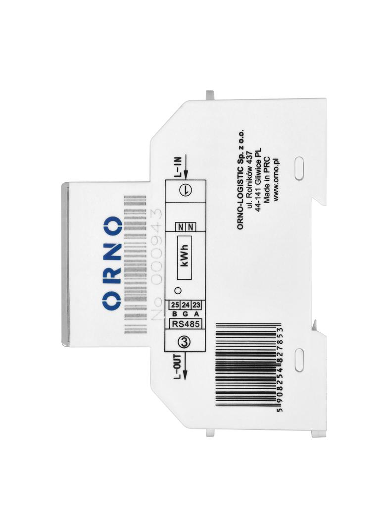 1-fazowy licznik energii elektrycznej, dwukierunkowy, wielotaryfowy, 100A, port RS-485, MID, 1 moduł OR-WE-526 ORNO