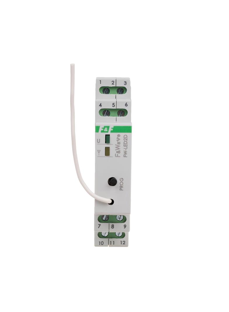 Radiowy dwukanałowy sterownik LED 12V - montaż DIN 10-16V DC FW-LED2D F&F