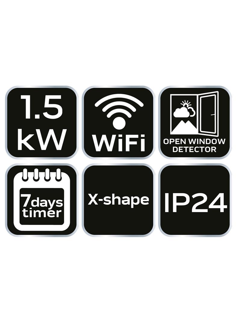 Grzejnik konwektorowy elektryczny 1500W, IP24, WIFI