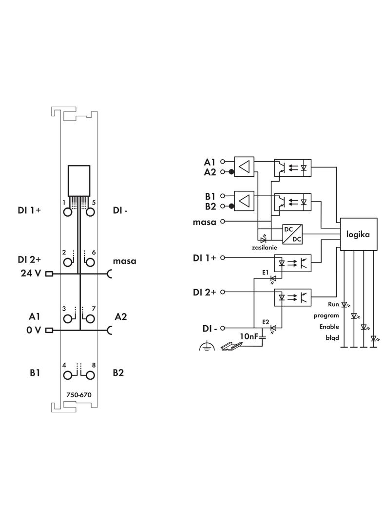 moduł sterowania silnikami krokowymi RS-422 24V 20mA WAGO