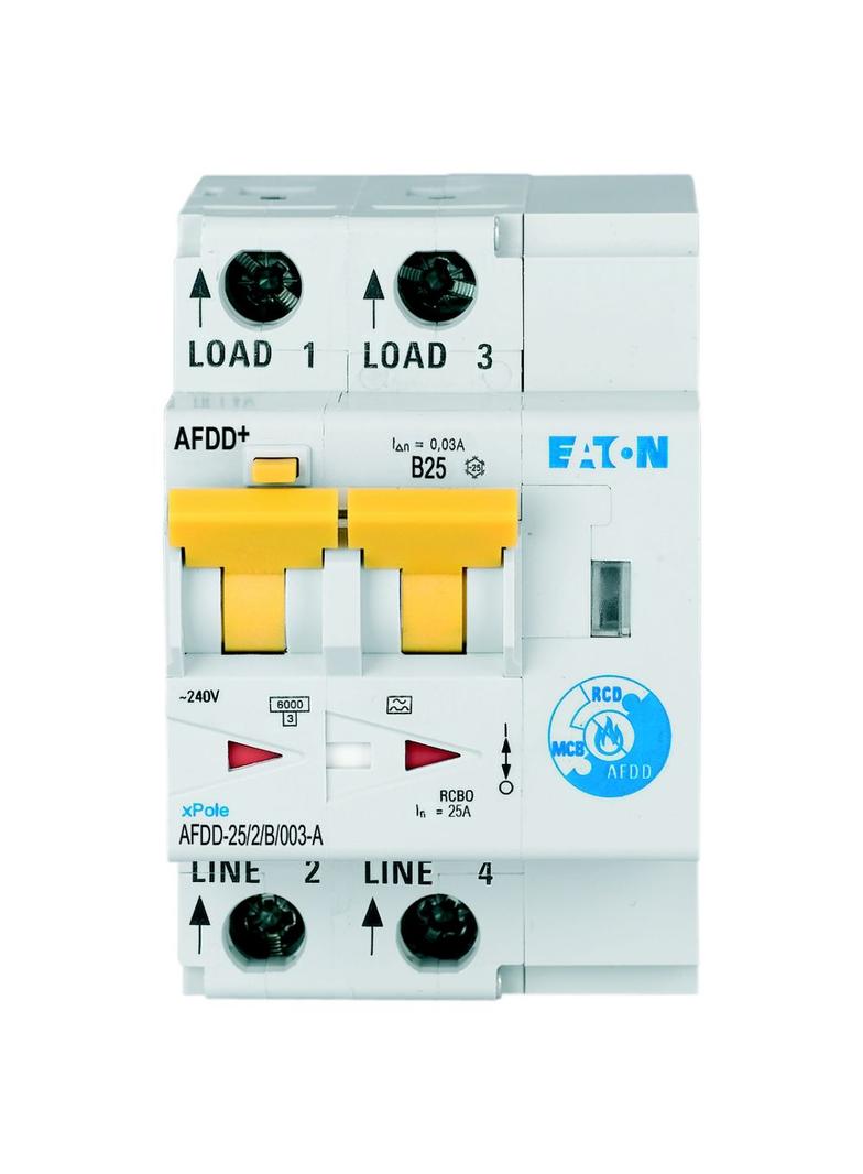AFDD-25/2/B/003-A Przeciwpożarowy detektor iskrzenia 10kA B25A 2P 30mA typ A 187225 EATON