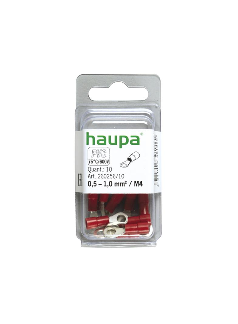 Końcówka oczkowa izol.DIN 0,5-1,0 M 4* 260256/10 HAUPA