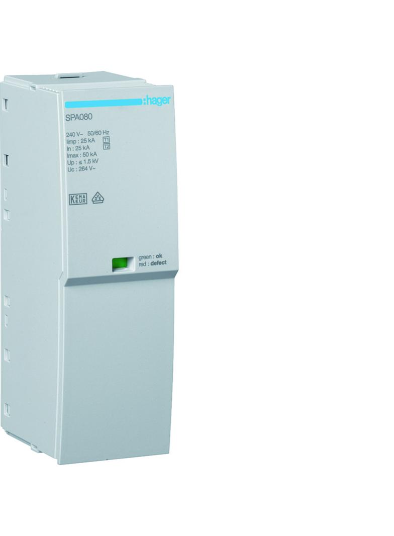 SPD Moduł T1 1P sieć TN-S/TN-C/TT(L-N) Iimp=25kA Up?1,5kV In=25kA do SPA180