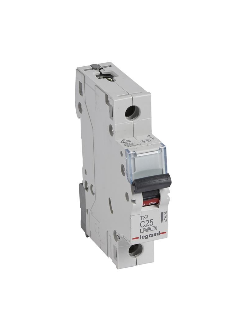 WYŁĄCZNIK NADPRĄDOWY S 301 1P C 25A 6000A SERII TX3, Legrand