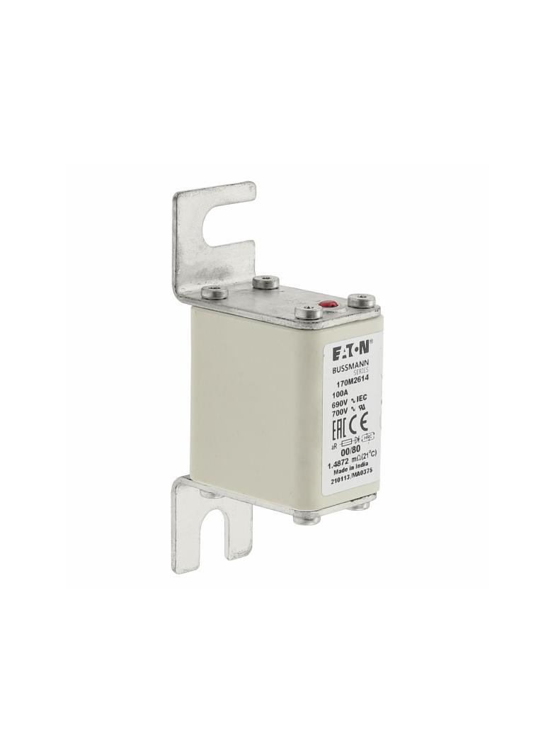 100A 690V aR 00/80 SQ. BODY IND. FUSE Wkładka szybka 100A AC 690V DIN 00 30x51x100 mm aR, 170M2614 E