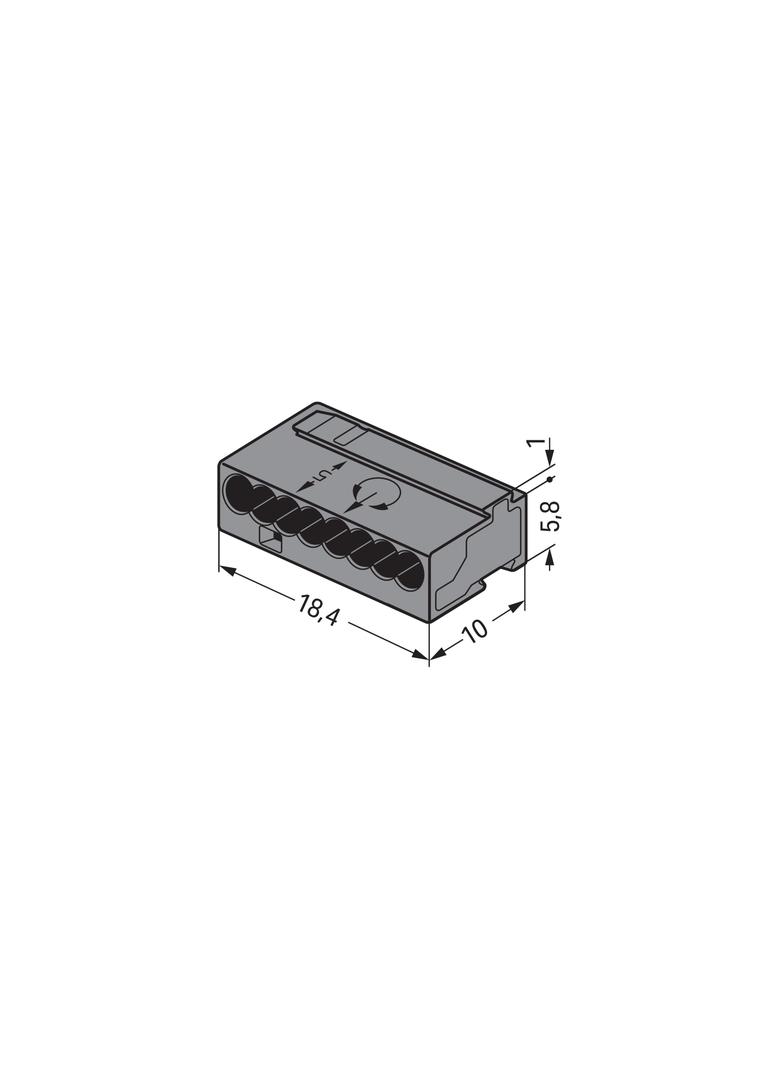 Szybkozłączka MIKRO 8x 0,6‑0,8mm2 ciemnoszara 243‑208 /50szt./ WAGO