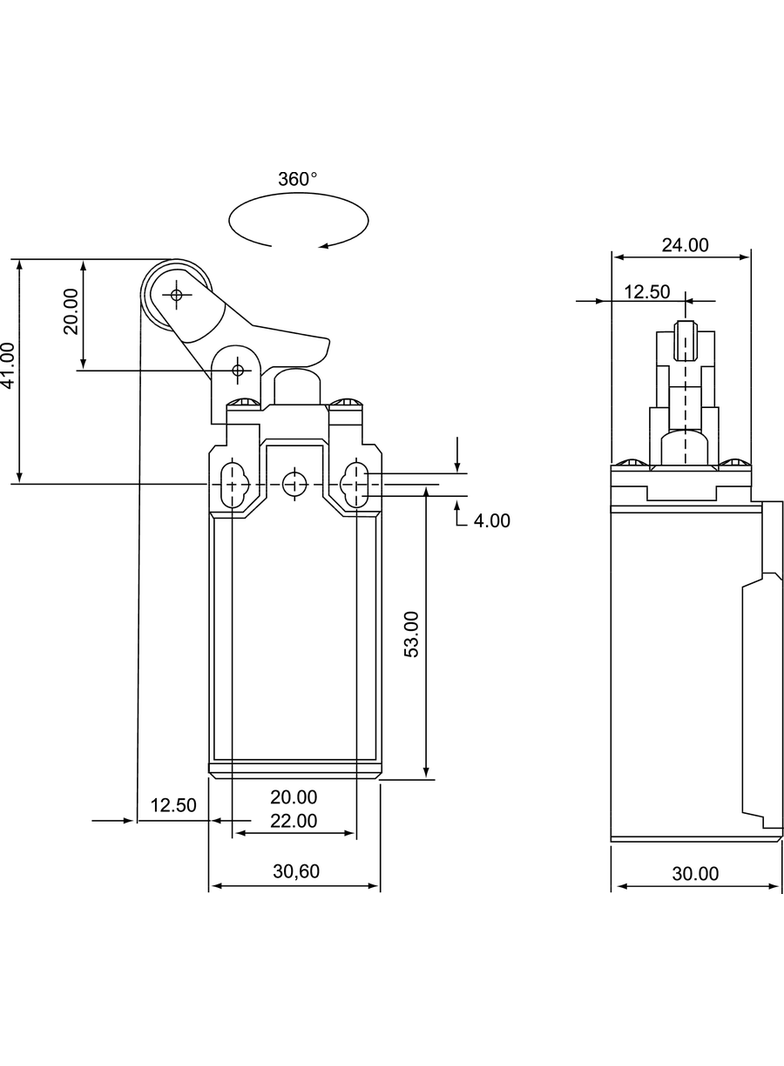 ŁĄCZNIK KRAŃCOWY (TWORZYWO) POPYCHACZ Z ROLKĄ