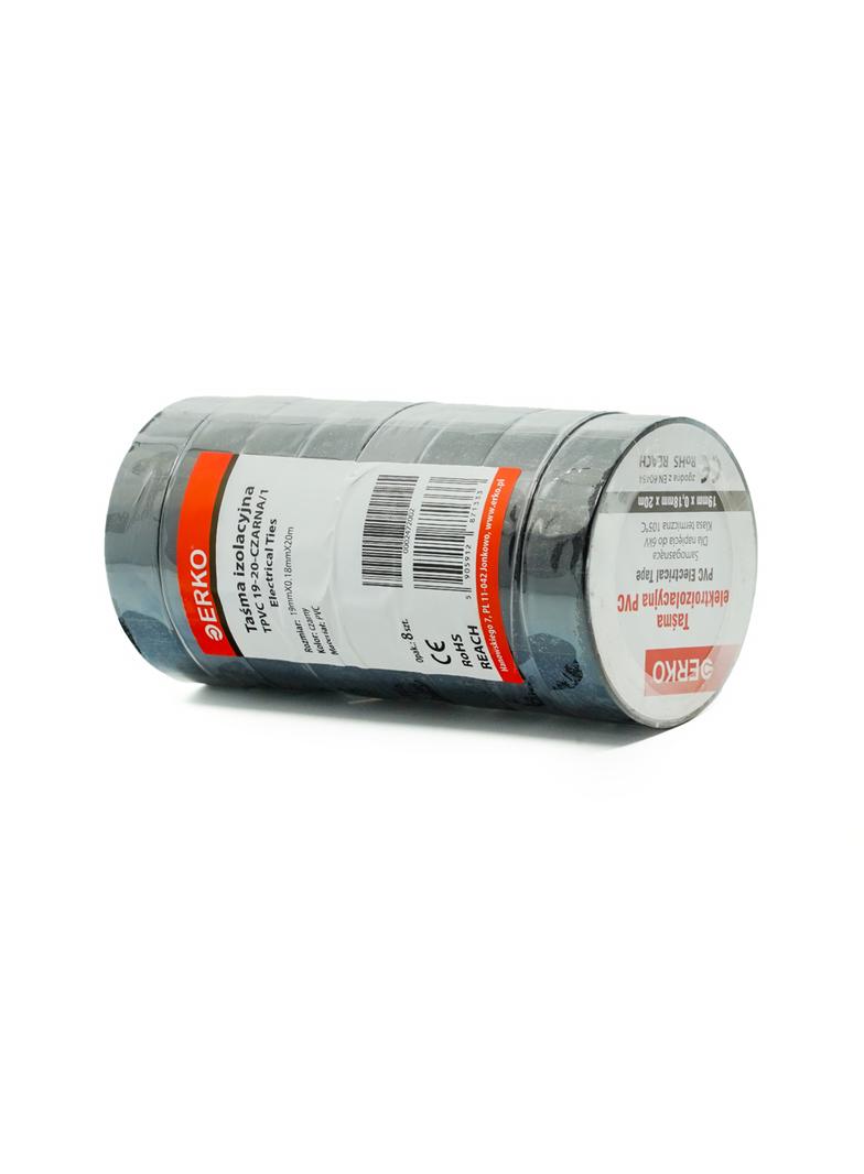 Taśma izolacyjna 19/20 CZARNA /opk=8szt./ TPVC_19-20-CZARNA/1 ERKO
