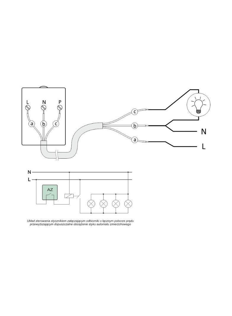 automat zmierzchowy z wewnętrznym czujnikiem światłoczułym AWZ