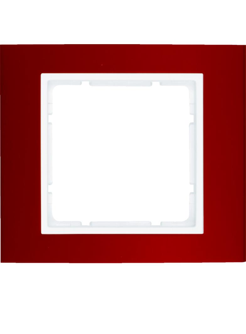 BERKER B.3 Ramka pojedyncza aluminium czerwony/biała 10113022 HAGER