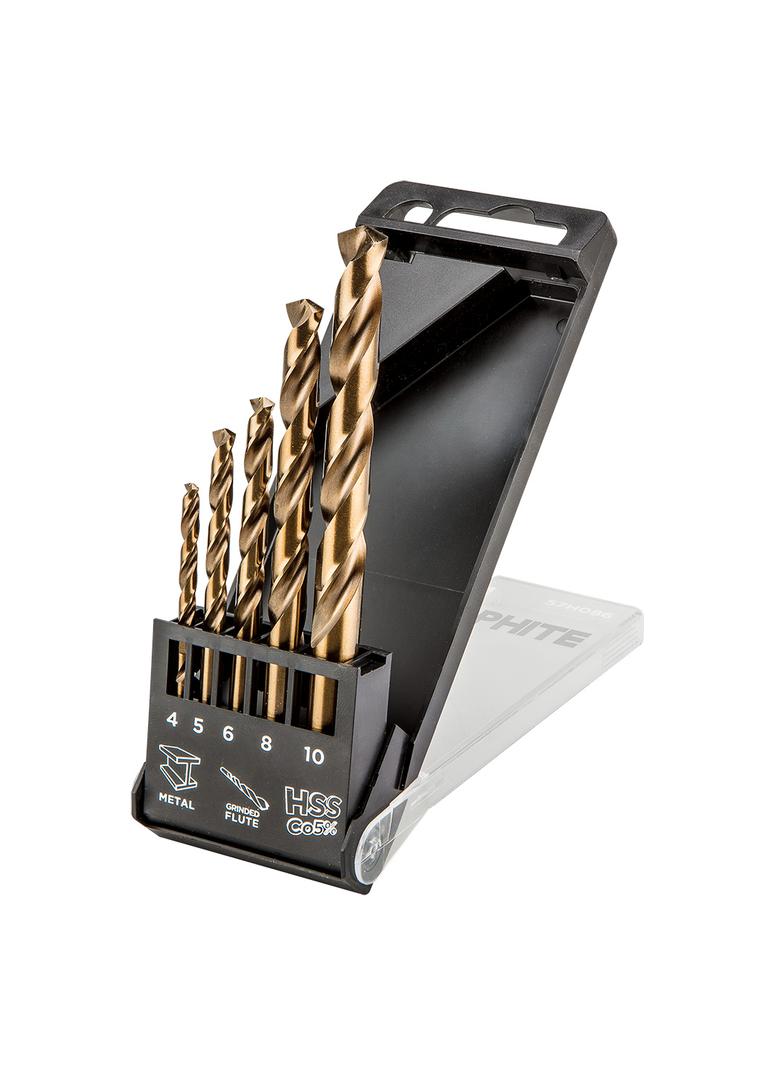 Wiertła do metalu HSS-Co, 4.0 - 10 mm, zestaw 5 szt.