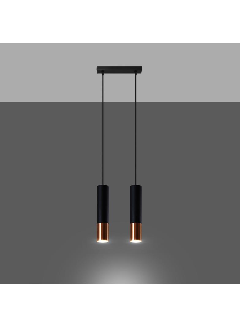Sollux Lampa wisząca LOOPEZ 2 czarny/miedź