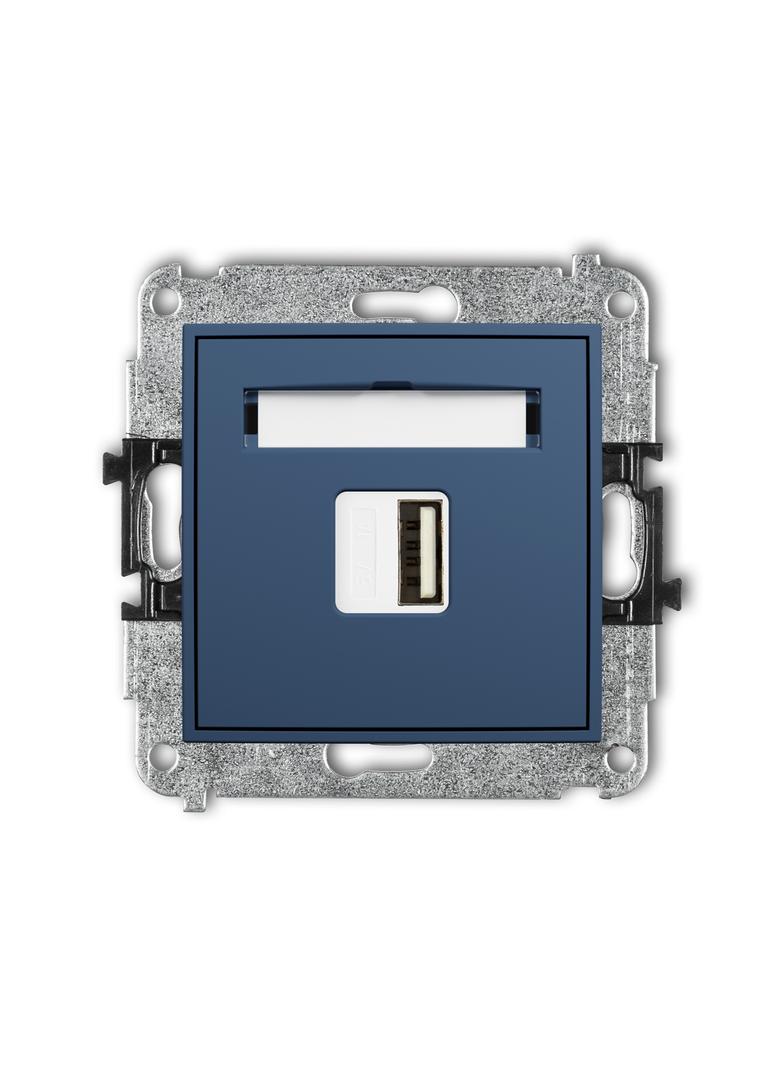 ICON Mechanizm ładowarki USB pojedynczej USB A, 5W max., 5V, 1A navy blue