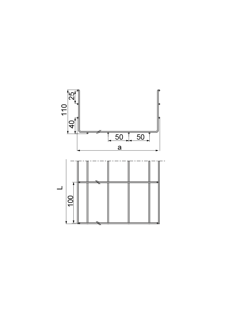 Korytko kablowe siatkowe 200x35mm 3mb KDS200H35/3 930120 BAKS