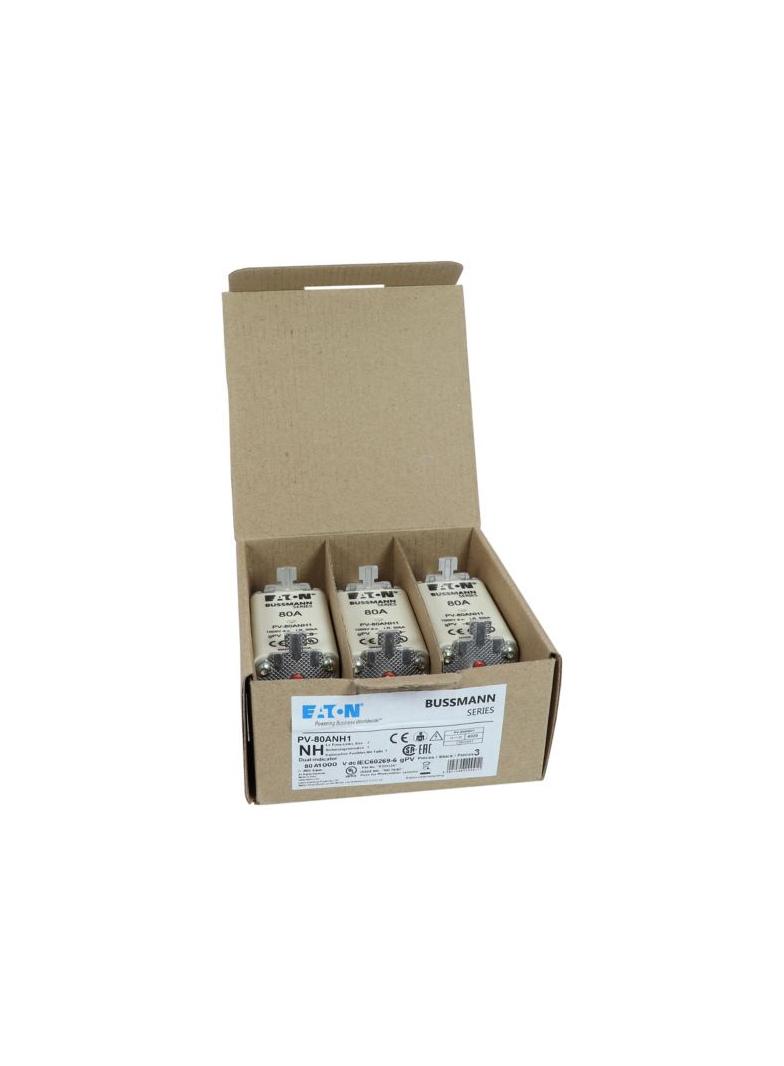 PV-80ANH1 Wkładka PV NH 80A 1000V DC PV rozmiar 1 podwójny wskaźnik PV-80ANH1 EATON