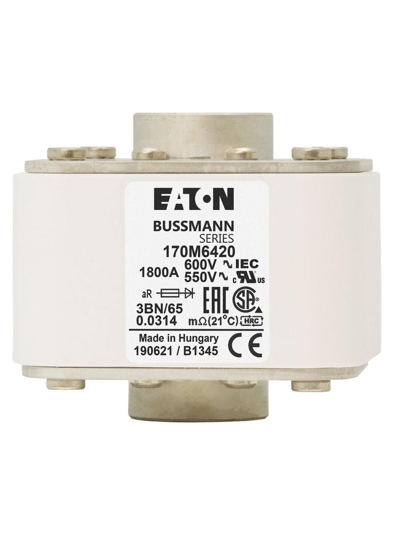 FUSE 1800A 600V 3BN/65 AR UR Wkładka szybka 1800A AC 600V rozmiar 3 76x92x53 mm aR IEC UL 170M6420 E