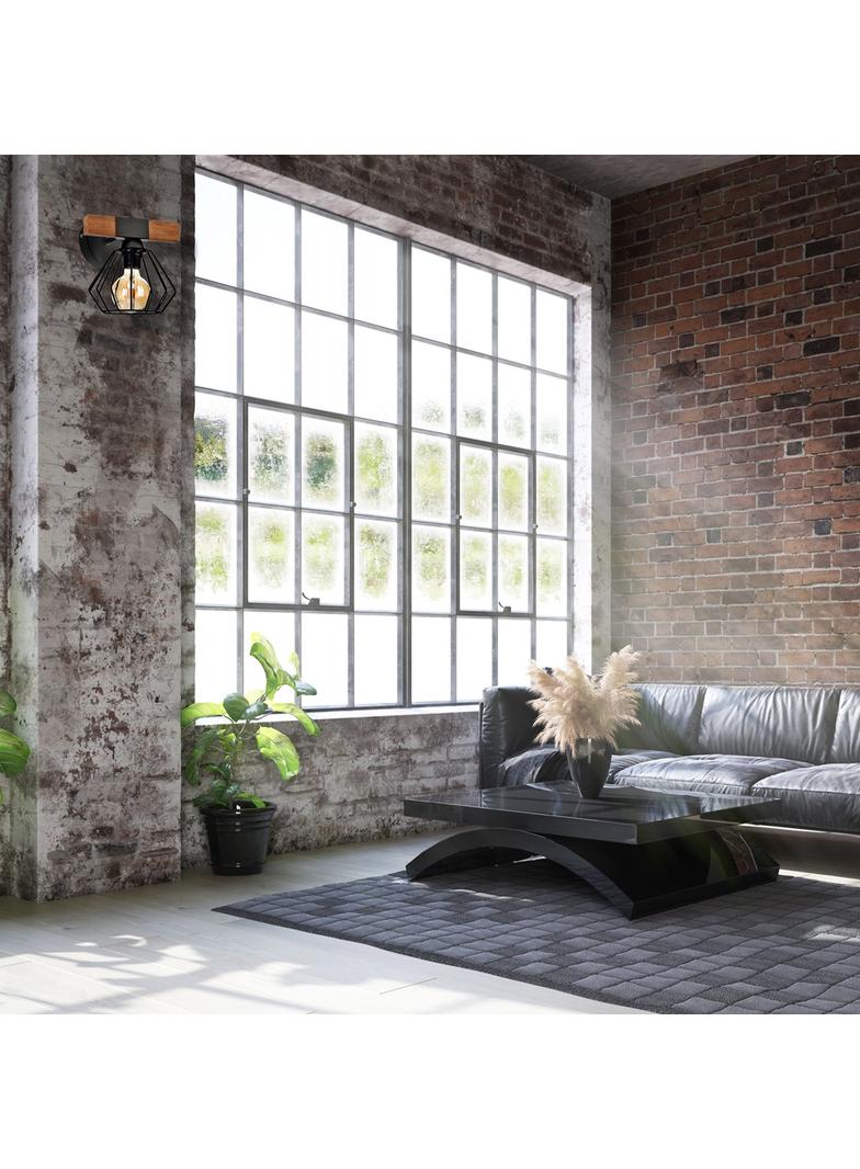 MILAGRO Kinkiet ULF BLACK/WOOD 1xE27 60W