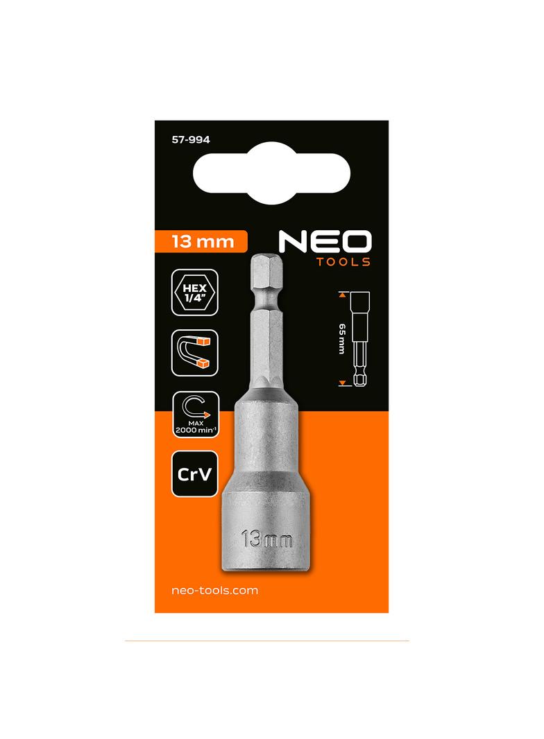 Nasadka magnetyczna 13 x 65 mm, trzpień 1/4"