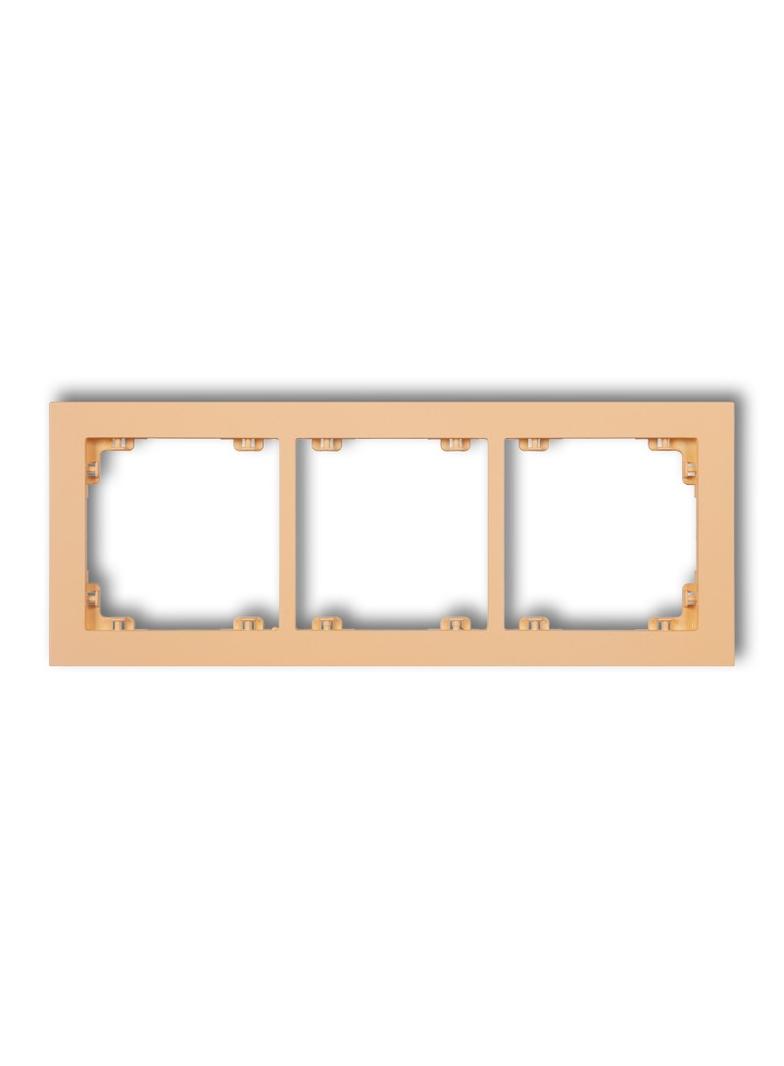DECO Ramka potrójna z tworzywa DECO Pastel Matt brzoskwiniowa 45DR-3 KARLIK