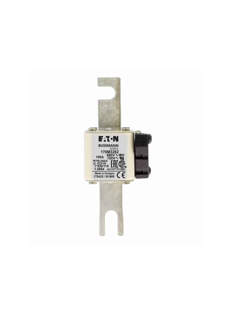100A 690V 1*KN/110 aR INDICATOR FUSE Wkładka szybka 100A AC 690V compact DIN 1 45x58x134 m 170M3262