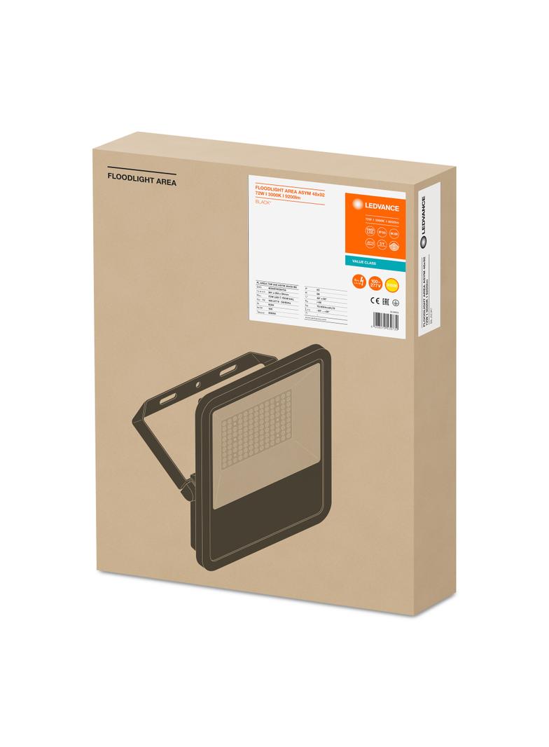 FLOOD LED AREA 72W 830 ASYM 48X92 BK LEDV NAŚWIETLACZ FLOODLIGHT LEDVANCE