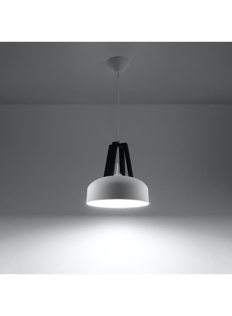 Lampa wisząca CASCO biała/czarna