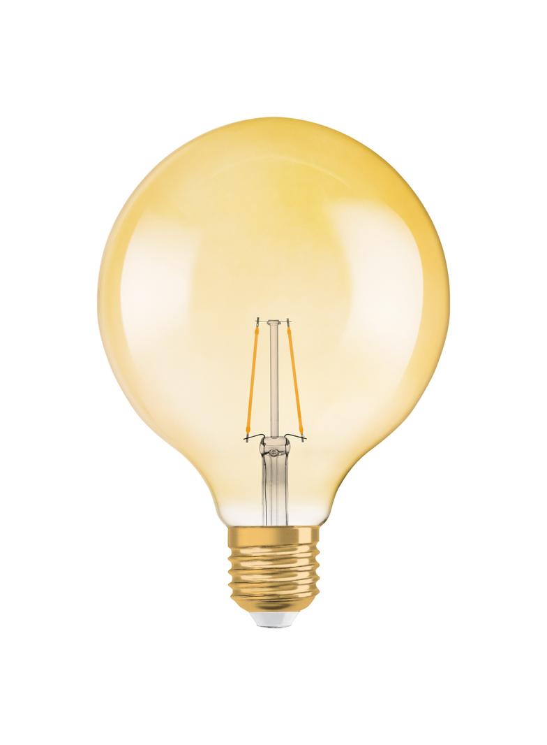 Żarówka LED Vintage 1906 LED CL GLOBE125 FIL GOLD 22 non-dim 2,5W/825 E27 4058075808980 LEDVANCE