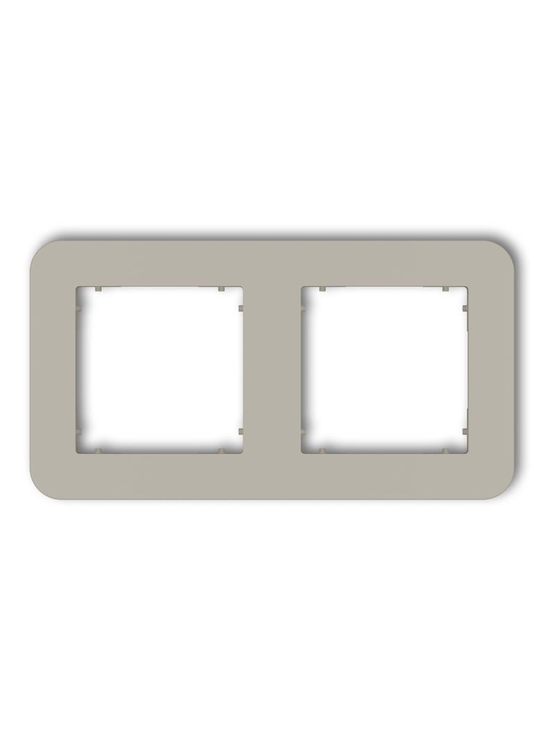 MINI Ramka uniwersalna podwójna zaokrąglona z tworzywa taupe
