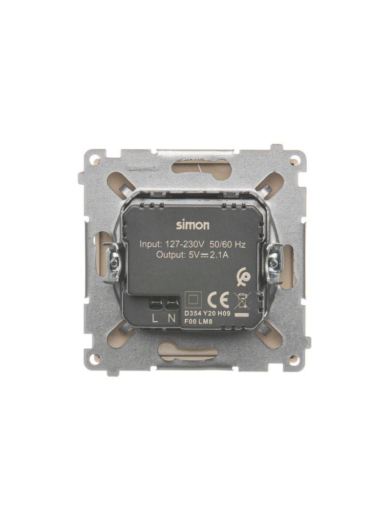 Simon Basic Ładowarka 2 x USB 2.1 A 5V DC 230V beż