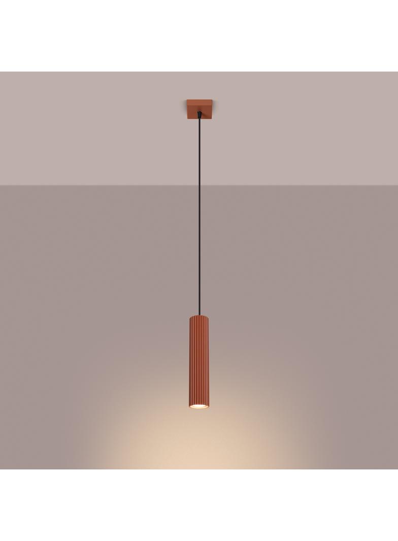 Sollux Lampa wisząca KARBON 1 ochra czerwona SL.1630
