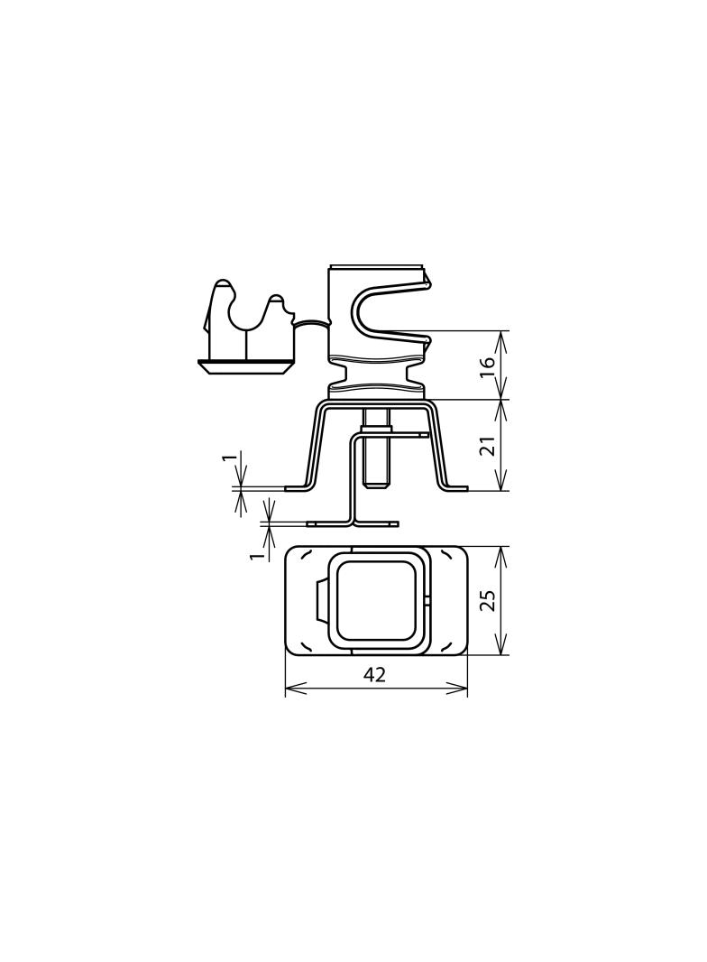 Wspornik ZIEGELsnap, stal nierdzewna NIRO/ tworzywo, szary