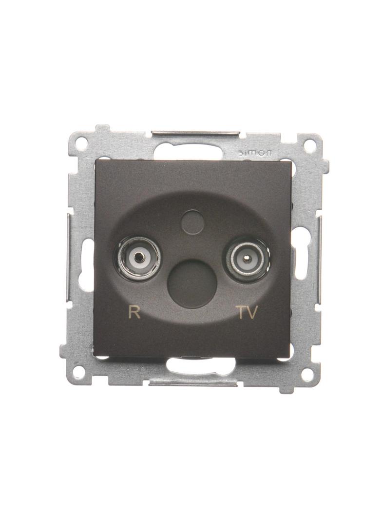 Simon 54 Gniazdo antenowe R-TV zakończeniowe do gniazd przelotowych brąz mat