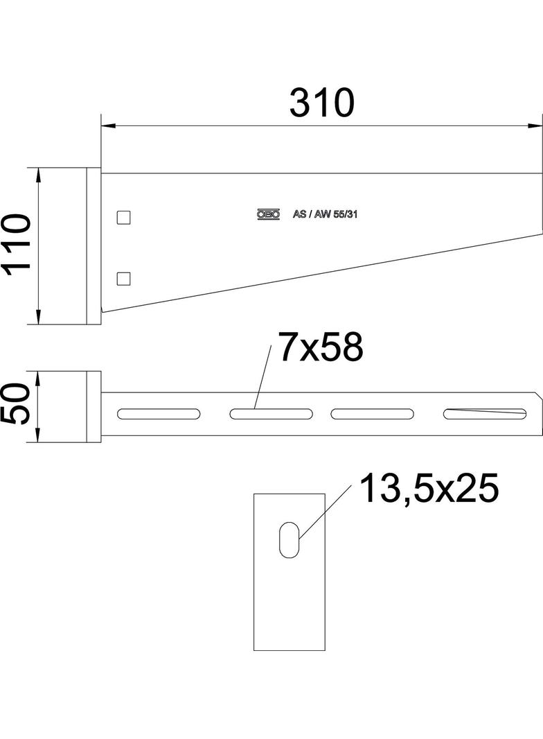 AW 55/31, WSPORNIK WIESZAKOWY 310MM FT